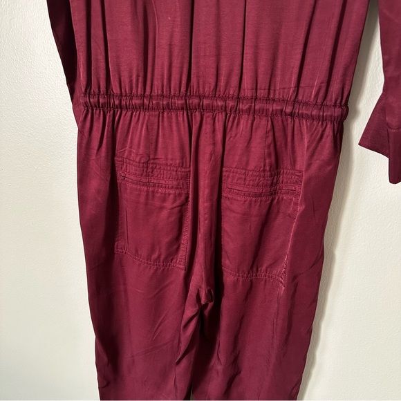 ann taylor loft •chic burgundy utility jumpsuit• size xs